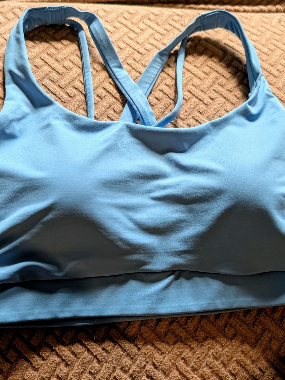 Lululemon Energy Bra* Evolve Light Blue Strappy Sports Bra
